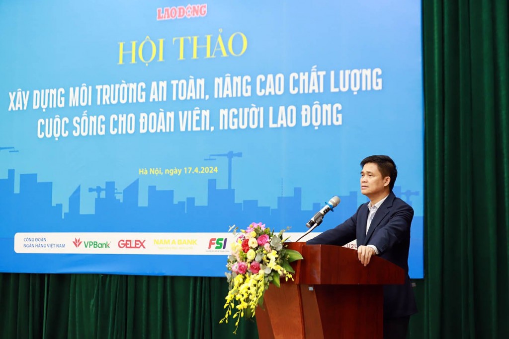 Ông Ngọ Duy Hiểu - Phó Chủ tịch Tổng Liên đoàn Lao động Việt Nam phát biểu