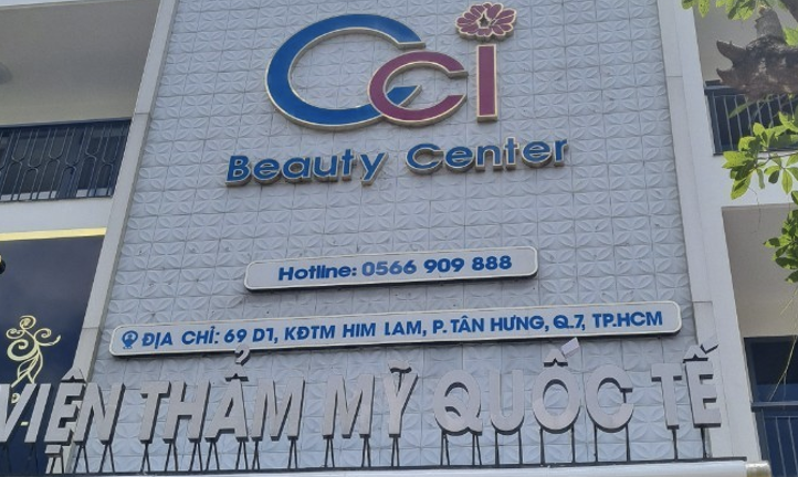 “Viện thẩm mỹ Quốc tế CCI Beauty Center” có dấu hiệu vi phạm quy định pháp luật về hành nghề khám, chữa bệnh (ảnh: Sở Y tế TP HCM)