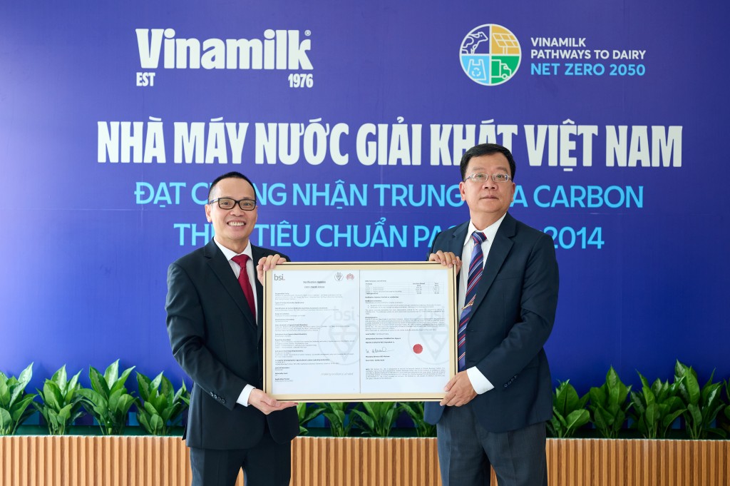 Vinamilk hiện có 3 đơn vị đạt chứng nhận trung hòa Carbon PAS 2060:2014