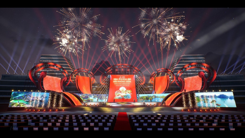 Sân khấu lễ hội Hoa Phượng Đỏ năm 2024 không góc chết