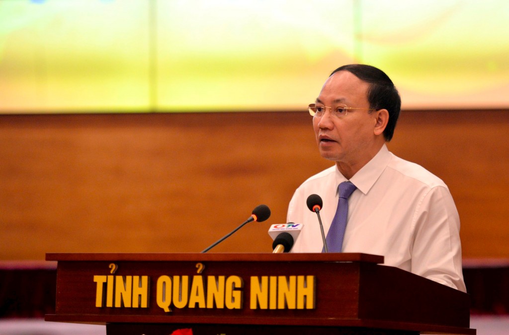 Đồng chí Nguyễn Xuân Ký, Bí thư Tỉnh ủy tỉnh Quảng Ninh phát biểu tại buổi lễ.