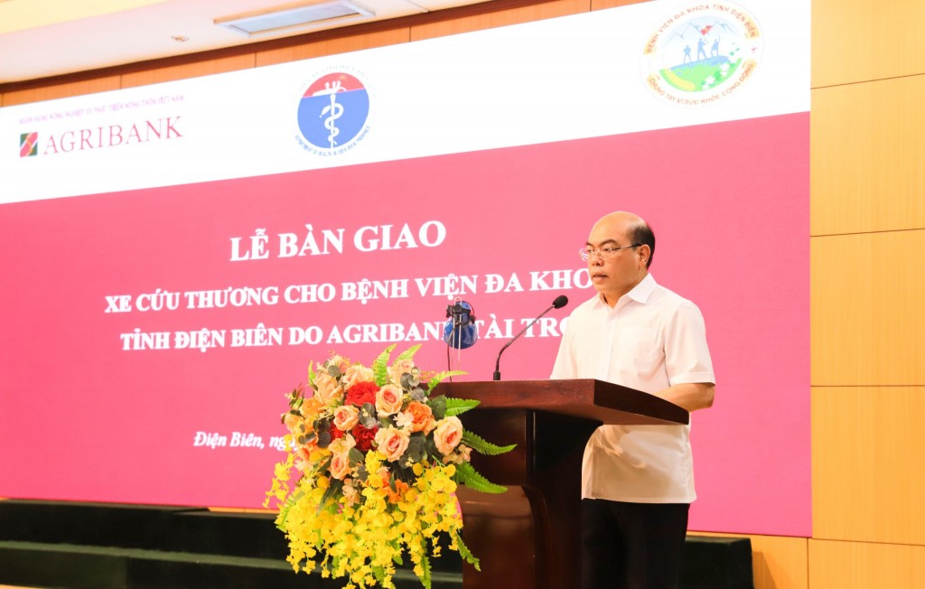 Đồng chí Trần Văn Thịnh, Phó Bí thư Thường trực Đảng ủy Agribank phát biểu tại buổi lễ