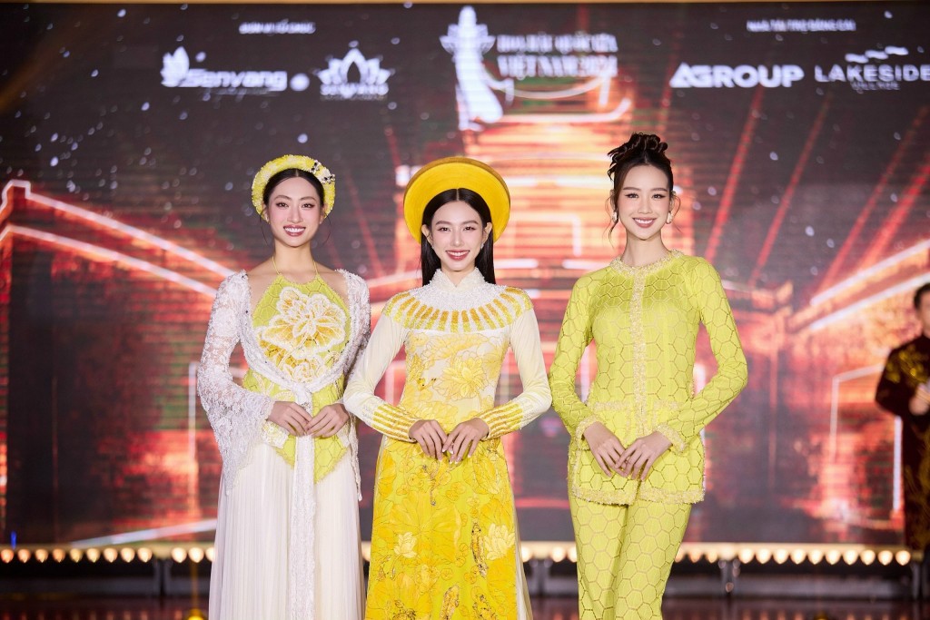 Từ trái qua: Hoa hậu Lương Thùy Linh, Nguyễn Thúc Thùy Tiên và Bảo Ngọc