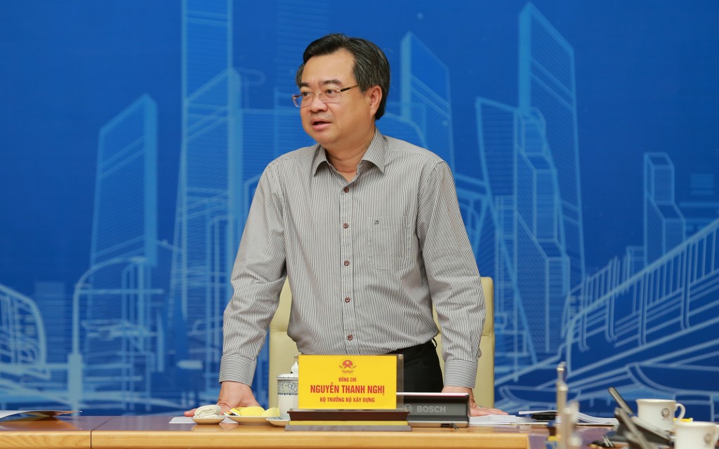Bộ trưởng Bộ Xây dựng Nguyễn Thanh Nghị phát biểu tại phiên họp - Ảnh: VGP/Minh Khôi