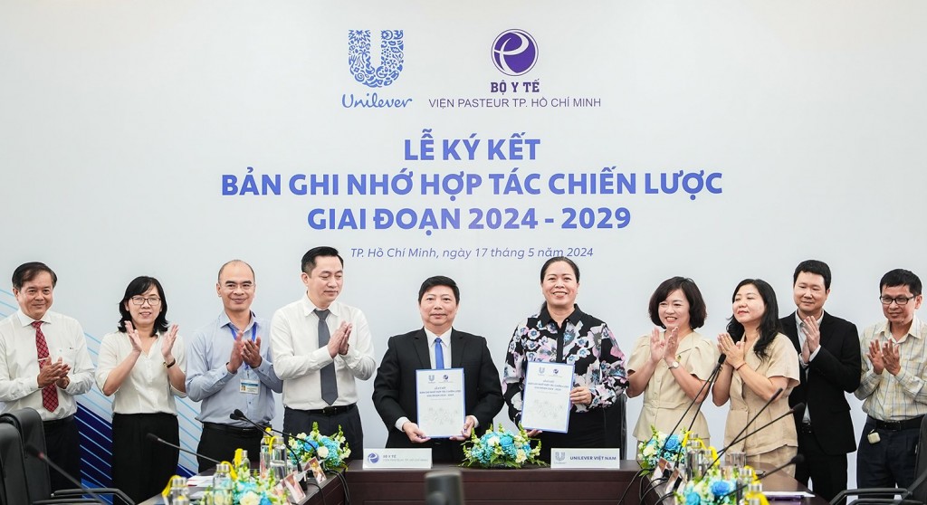 Lễ ký kết Bản ghi nhớ hợp tác chiến lược giai đoạn 2024 - 2029 giữa Unilever Việt Nam và Viện Pasteur TPHCM.