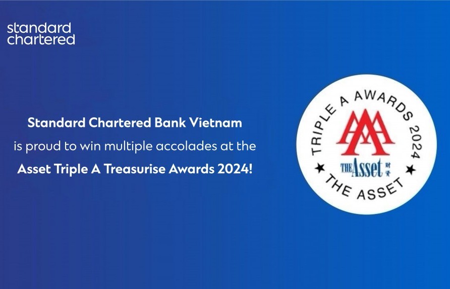 Standard Chartered giành nhiều giải thưởng tại The Asset Triple A Treasurise Awards 2024