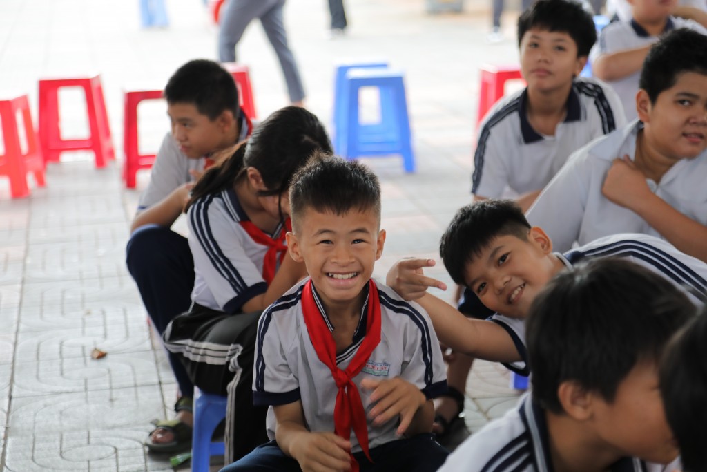 Niềm vui của các em học sinh khi tham dự ngày hội của SCG tổ chức
