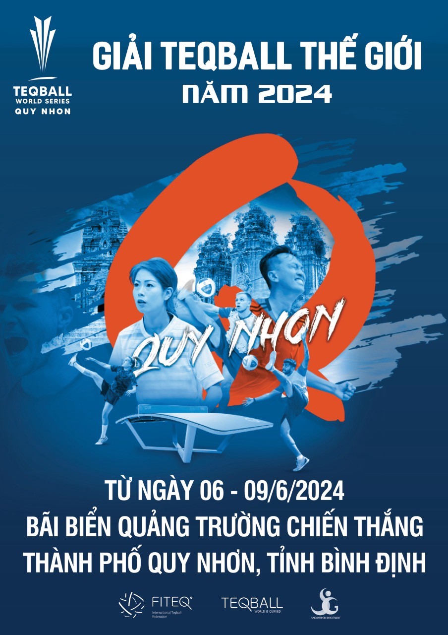 Giải Teqball thế giới 2024 diễn ra từ ngày 6 đến 9/6 tại bờ biển TP. Quy Nhơn, Bình Định. (Ảnh: stttt.binhdinh.gov.vn)