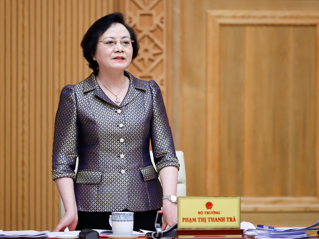 Bộ trưởng Bộ Nội vụ Phạm Thị Thanh Trà phát biểu tại phiên họp - Ảnh: VGP/Nhật Bắc
