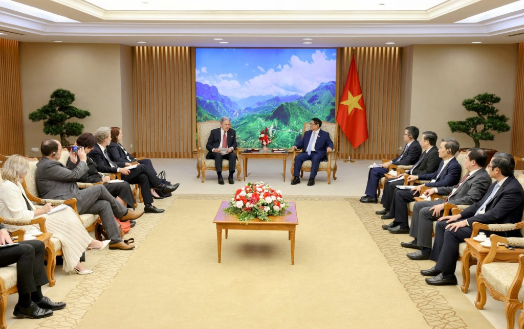 Phó Thủ tướng, Bộ trưởng Ngoại giao Winston Peters khẳng định New Zealand coi trọng vai trò của Việt Nam ở khu vực và quan hệ Đối tác Chiến lược Việt Nam-New Zealand - Ảnh: VGP/Nhật Bắc