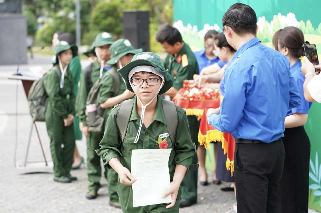 các chiến sĩ nhí sẽ “nhập ngũ” tại Trung đoàn Bộ binh 971, phường Hòa Khánh Nam, quận Liên Chiểu, TP Đà Nẵng (Ảnh Đ.Minh)