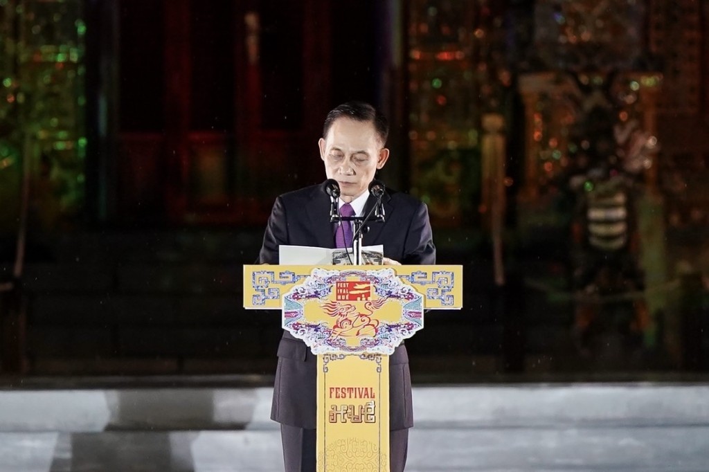Bí thư Trung ương Đảng, Trưởng ban Đối ngoại Trung ương Lê Hoài Trung phát biểu chào mừng