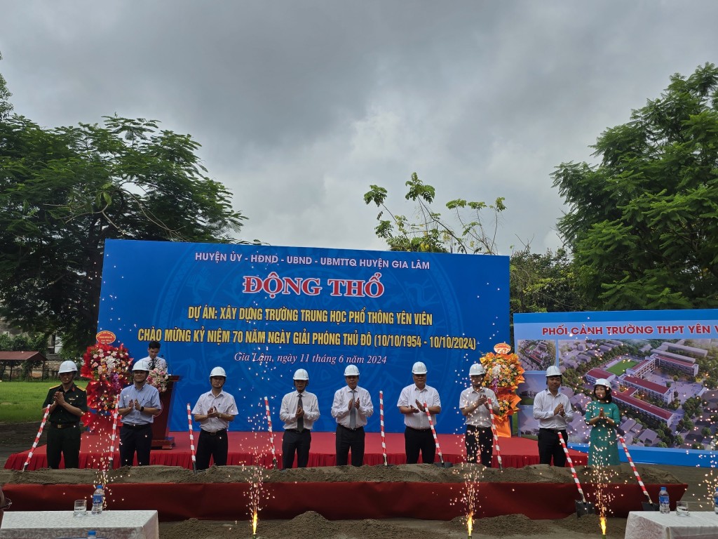 Dự án Xây dựng trường THPT Yên Viên đã khởi công sáng nay (11/6)