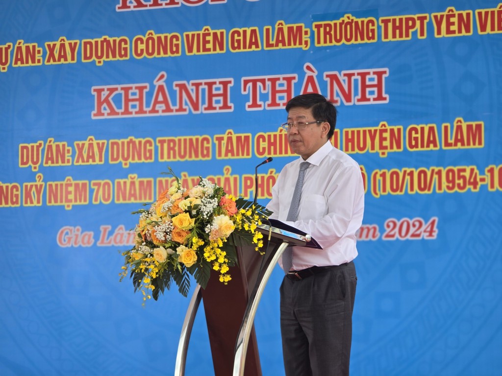 Phó Chủ tịch UBND thành phố Hà Nội Dương Đức Tuấn phát biểu tại sự kiện