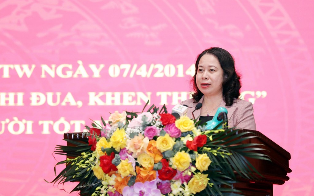 Phó Chủ tịch nước Võ Thị Ánh Xuân phát biểu chỉ đạo tại hội nghị. Ảnh: Viết Thành