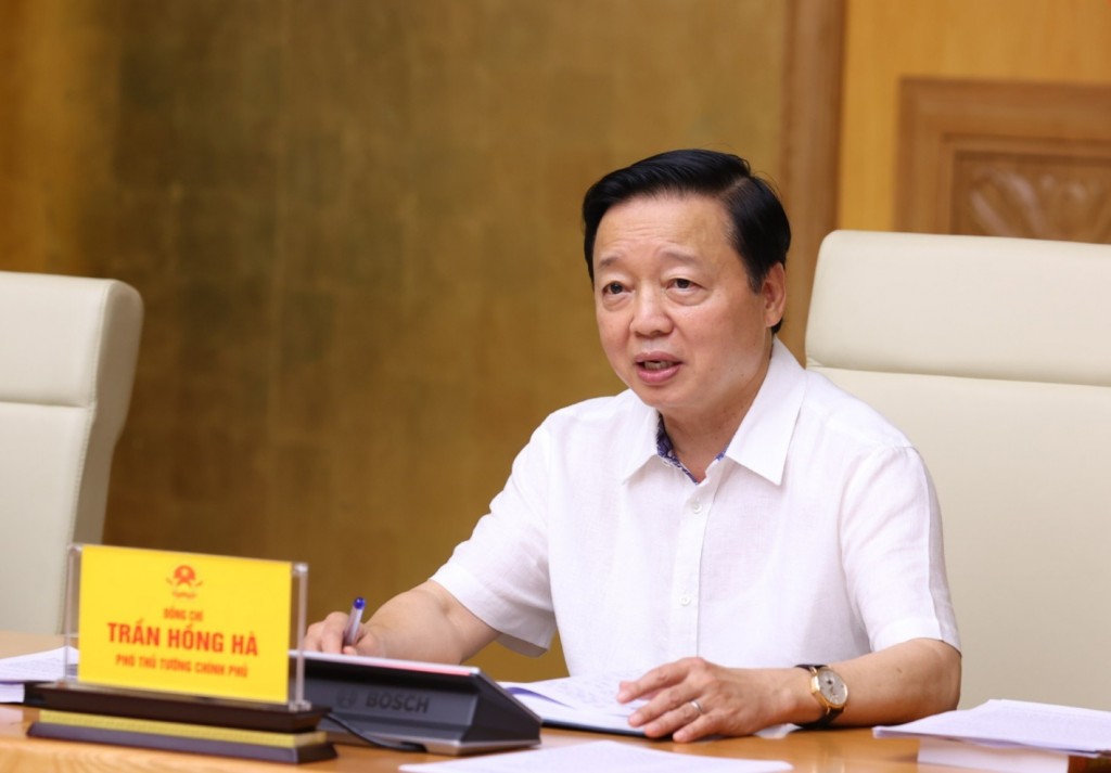 Phó Thủ tướng Trần Hồng Hà nhấn mạnh hoạt động điều tra cơ bản đất đai là thông tin đầu vào hết sức quan trọng - Ảnh: VGP/Thu Cúc