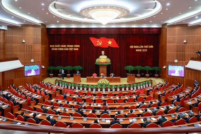 Hội nghị lần thứ Chín Ban Chấp hành T.Ư khoá XIII. Ảnh: TTXVN.
