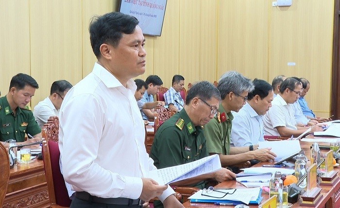 Giám đốc Sở NN&PTNT tỉnh Quảng Ngãi Hồ Trọng Phương báo cáo tại buổi làm việc (Ảnh: quangngai.gov.vn)