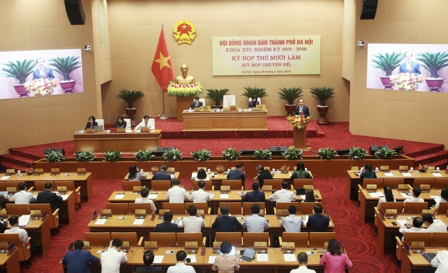 Quang cảnh Kỳ họp thứ 15 HĐND TP Hà Nội