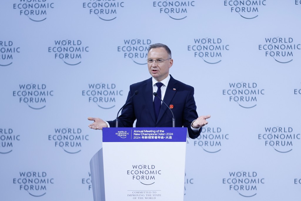 Tổng thống Ba Lan phát biểu tại Hội nghị - Ảnh: VGP/Nhật Bắc