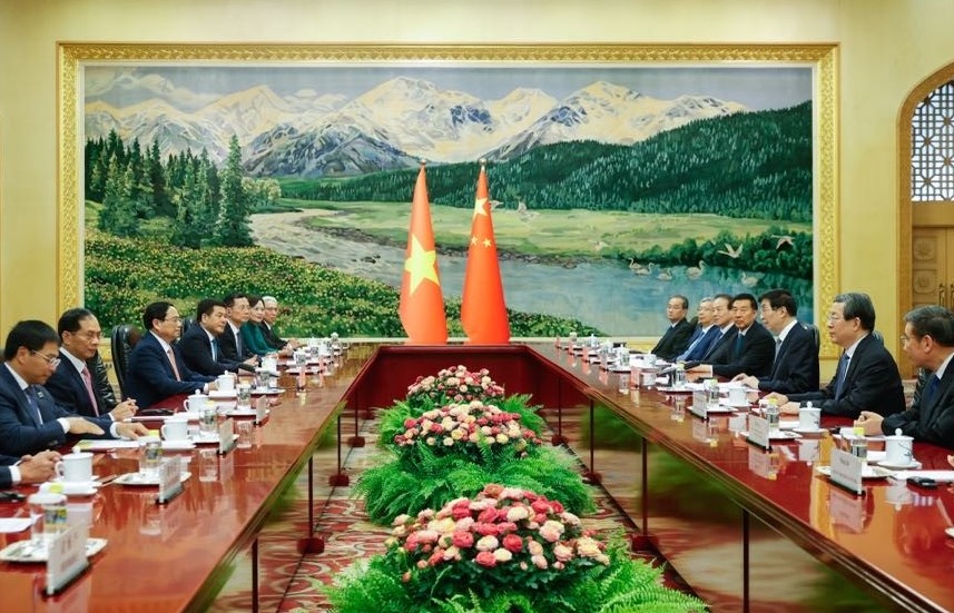 Thủ tướng Phạm Minh Chính hội kiến Chủ tịch Chính hiệp Trung Quốc Vương Hộ Ninh