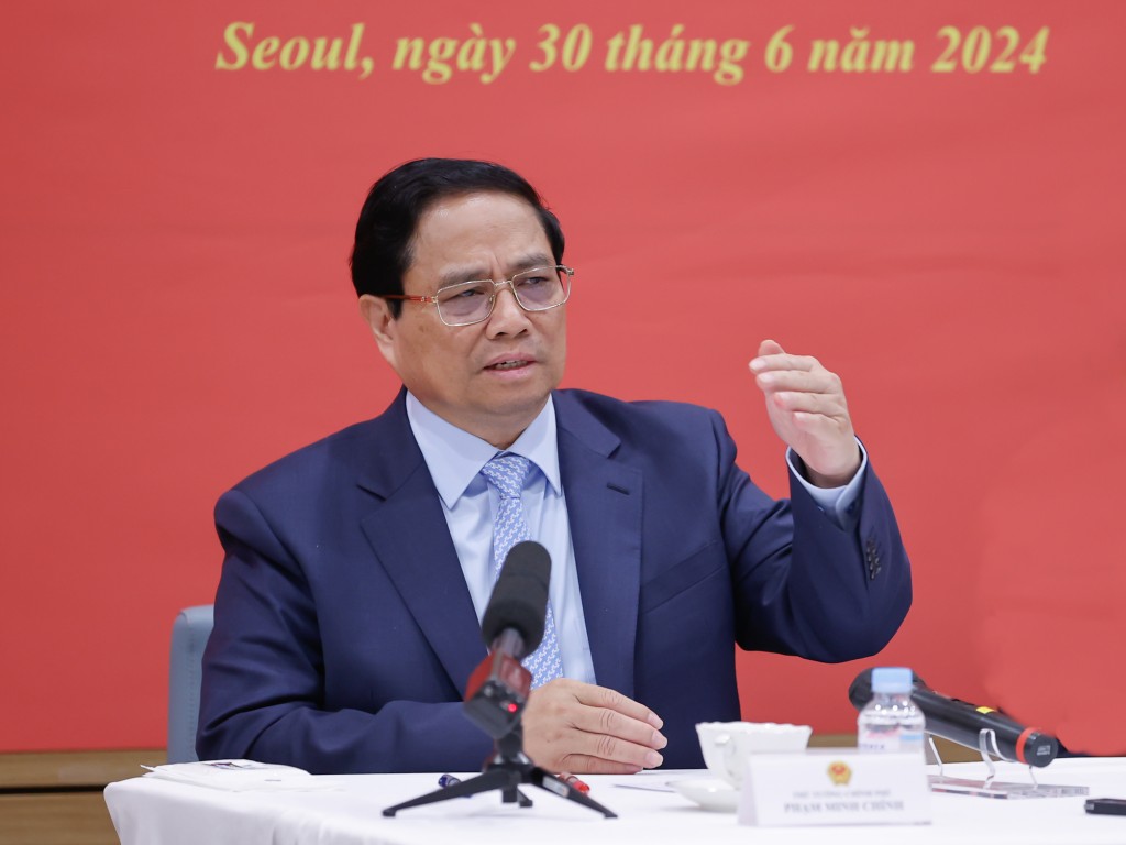 Thủ tướng khẳng định, Đảng, Nhà nước ta luôn xác định cộng đồng người Việt Nam ở nước ngoài là bộ phận không tách rời của cộng đồng các dân tộc Việt Nam - Ảnh: VGP/Nhật Bắc