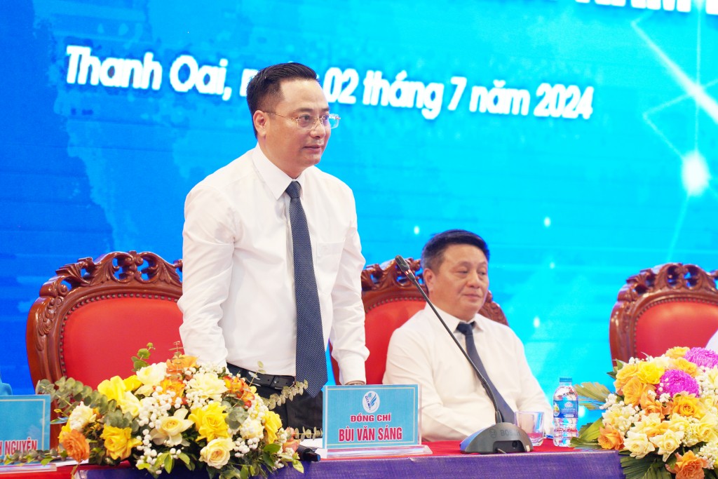 Phó Bí thư Huyện ủy, Chủ tịch UBND huyện Thanh Oai Bùi Văn Sáng khẳng định tầm quan trọng của việc phát triển thanh niên trong giai đoạn hiện nay