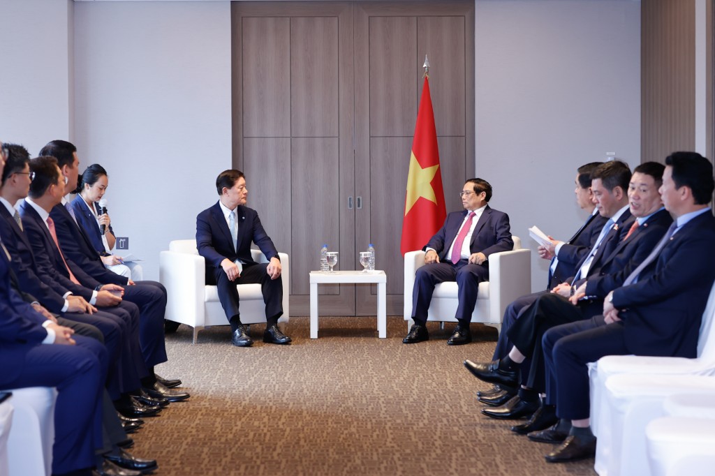 Thủ tướng đánh giá cao những đóng góp và các hoạt động đầu tư, kinh doanh thành công của Tập đoàn GS E&C tại Việt Nam thời gian qua - Ảnh: VGP/Nhật Bắc