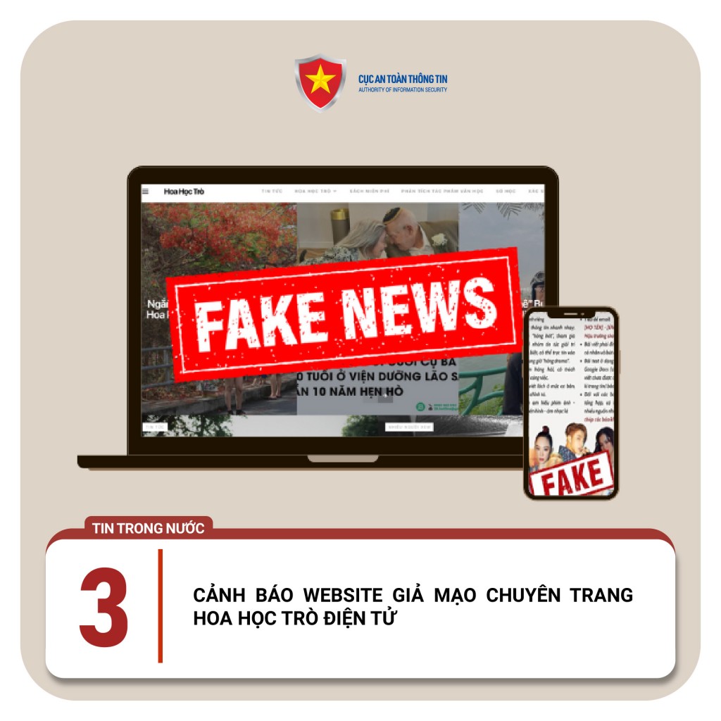 Cảnh báo website giả mạo chuyên trang Hoa Học Trò điện tử