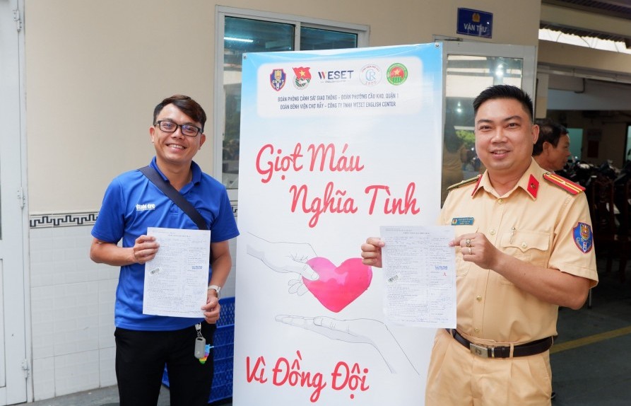 Tuổi trẻ Phòng CSGT TP Hồ Chí Minh tham gia hiến máu tình nguyện