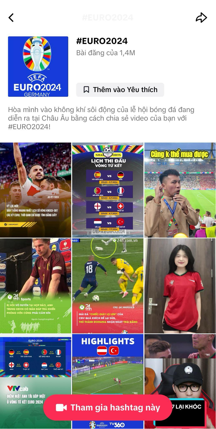 Hashtag challenge ấn tượng - #EURO2024