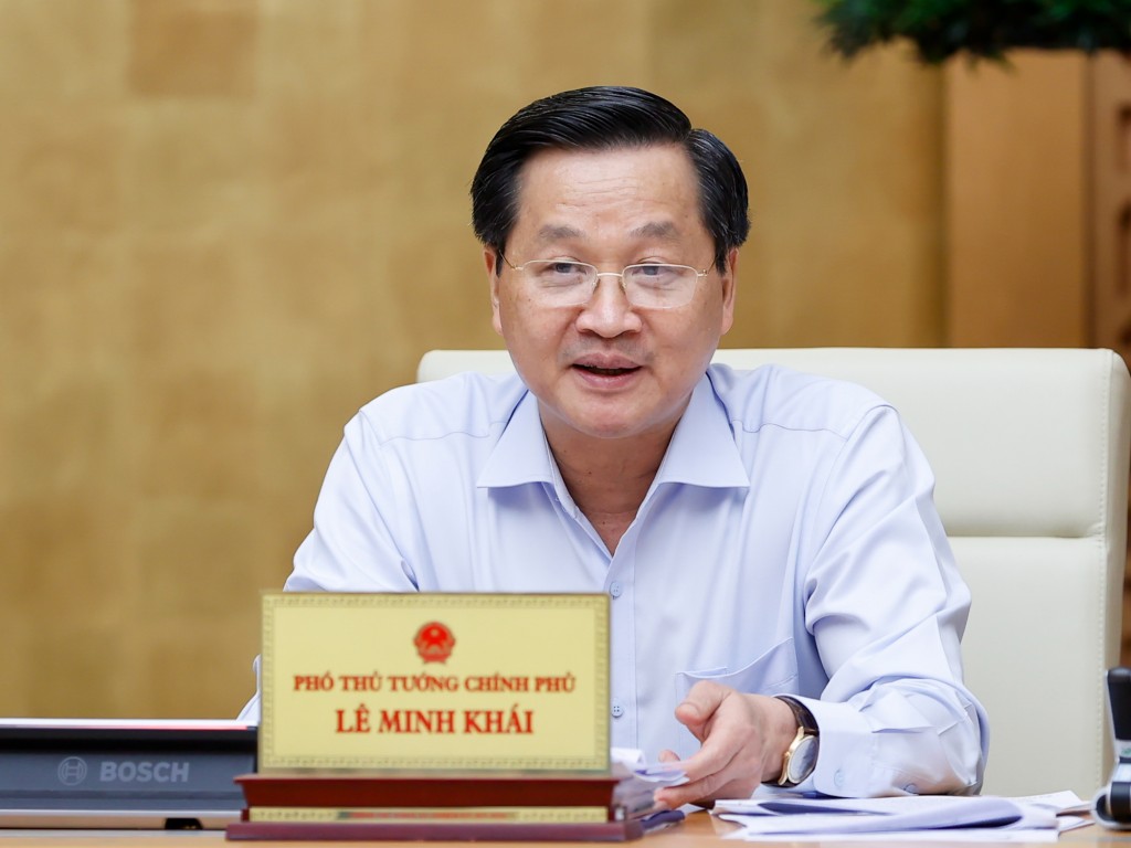 Phó Thủ tướng Lê Minh Khái phát biểu tại Phiên họp - Ảnh: VGP/Nhật Bắc