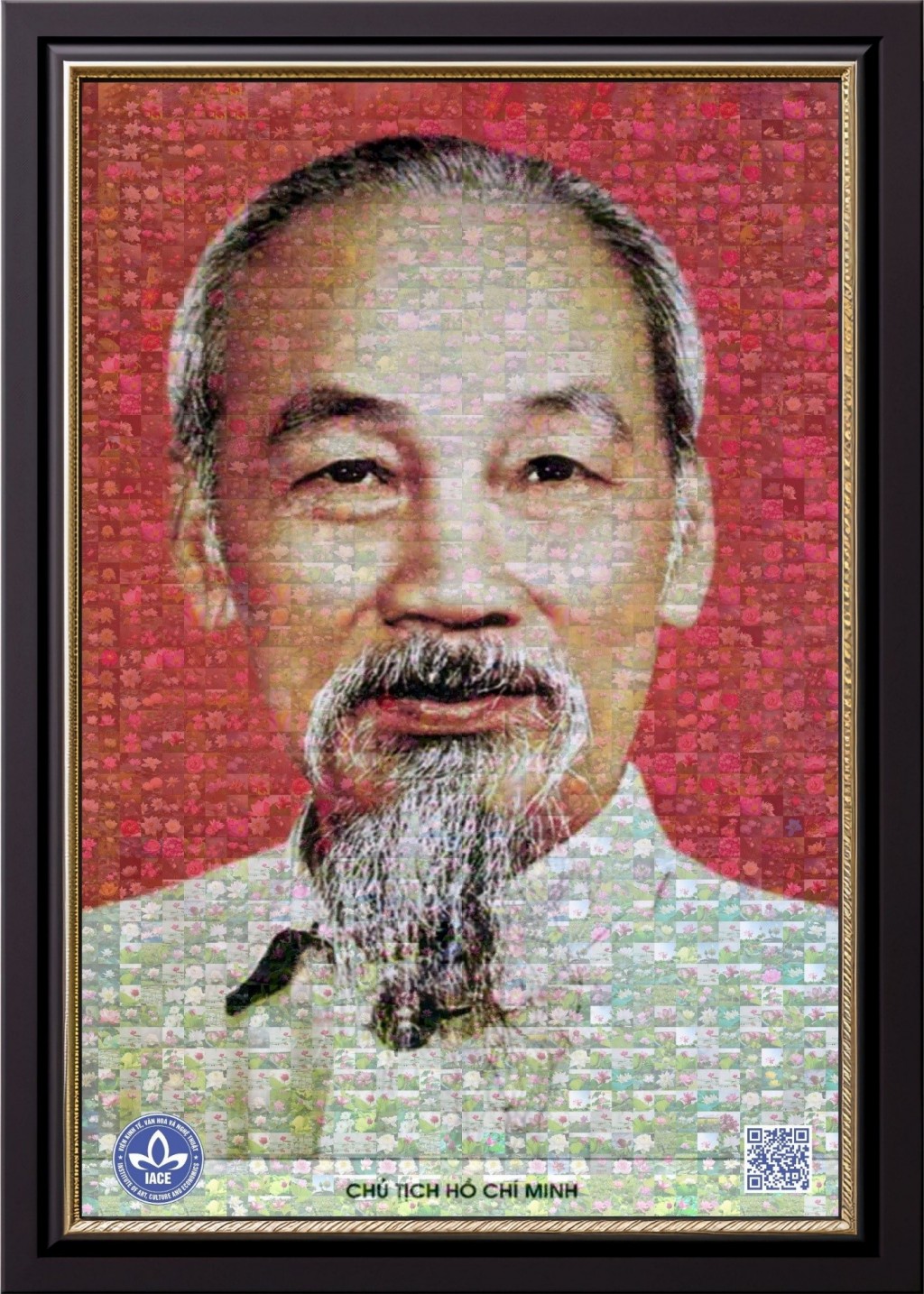 Bức chân dung Chủ tịch Hồ Chí Minh được ghép từ 1944 bức ảnh hoa sen
