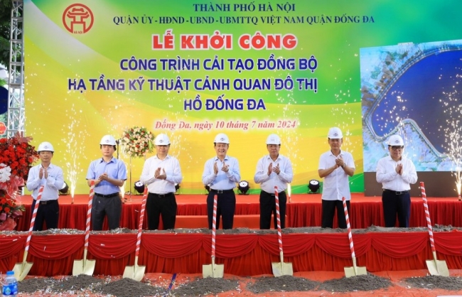 Khởi công công trình cải tạo cảnh quan đô thị hồ Đống Đa