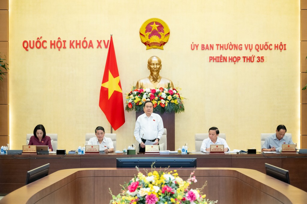 Chủ tịch Quốc hội Trần Thanh Mẫn phát biểu khai mạc phiên họp. Ảnh: media.quochoi.vn