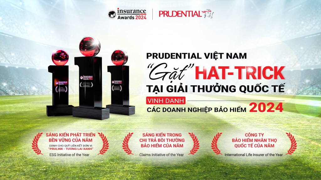 Prudential rinh 3 giải thưởng quốc tế vinh danh các doanh nghiệp bảo hiểm