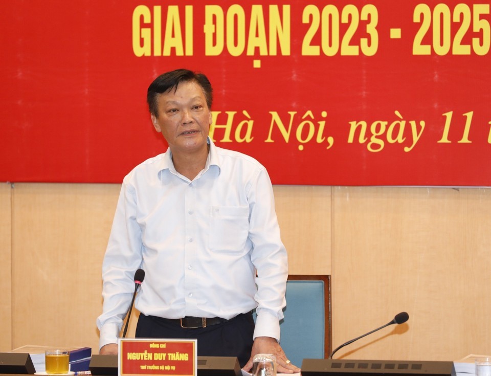Thứ trưởng Bộ Nội vụ Nguyễn Duy Thăng phát biểu kết luận