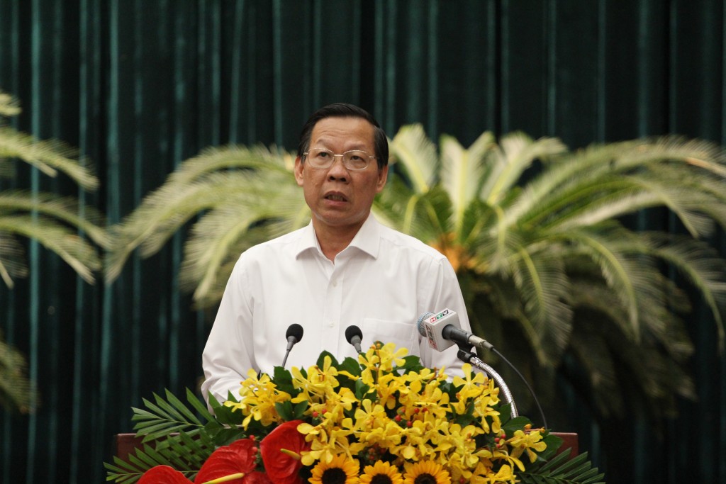 Chủ tịch UBND TP HCM Phan Văn Mãi phát biểu