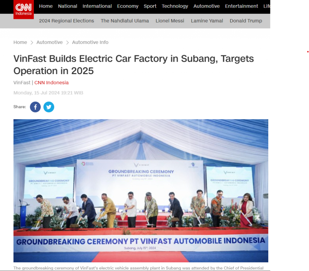 Thương hiệu xe điện Việt gây ấn tượng với báo chí Indonesia.