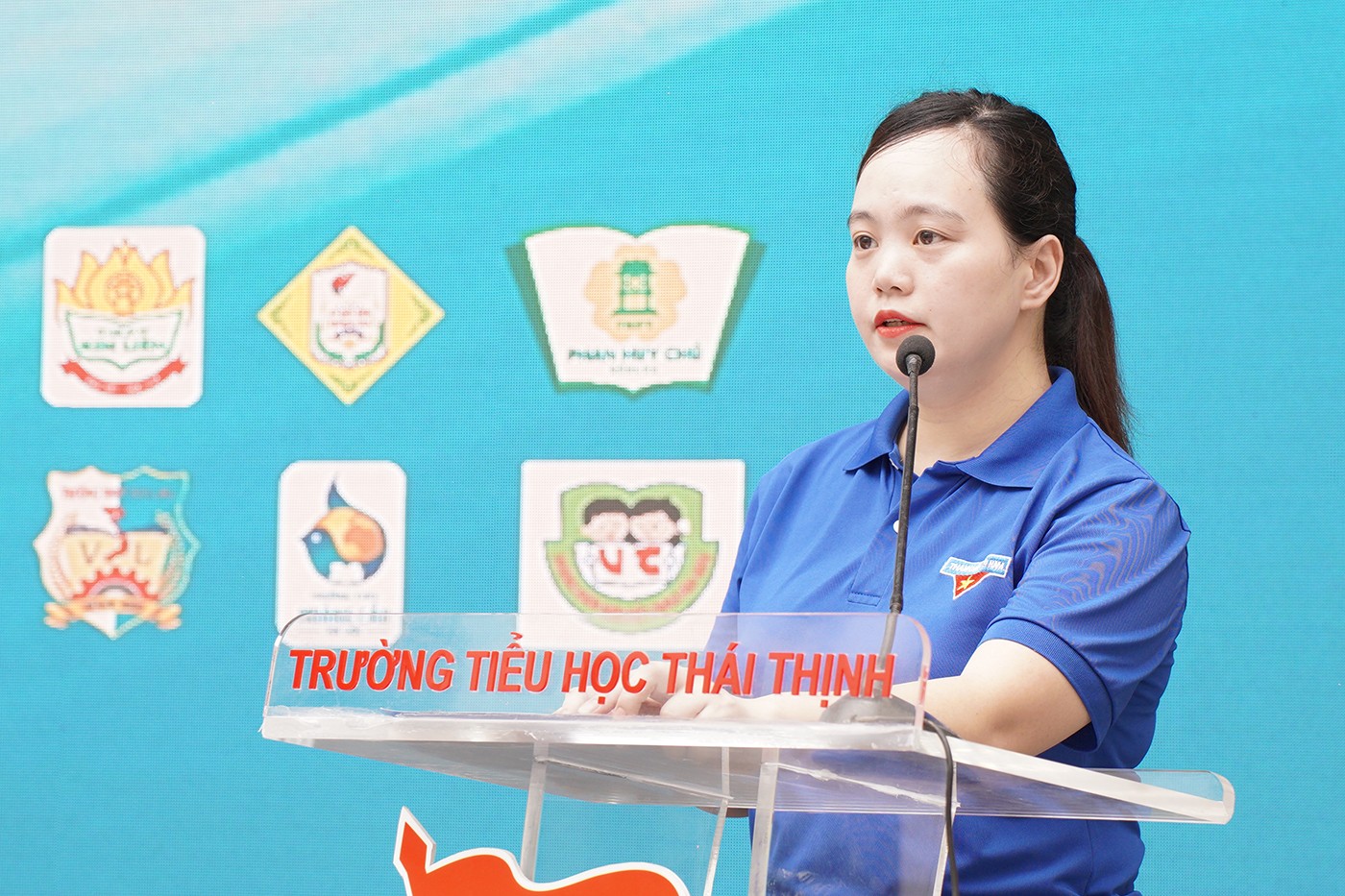 Bí thư Quận đoàn Đống Đa Nguyễn Thị Thanh Tâm phát biểu khai mạc chương trình