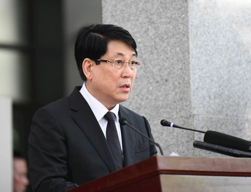 Đồng chí Lương Cường, Ủy viên Bộ Chính trị, Thường trực Ban Bí thư, Trưởng ban Tổ chức lễ tang.