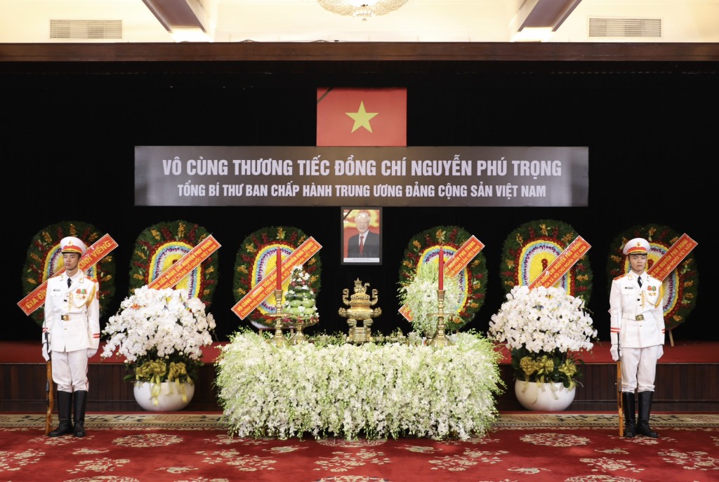 Nơi đặt di ảnh cố Tổng Bí thư Nguyễn Phú Trọng tại 