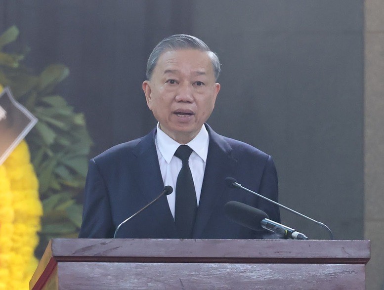 Chủ tịch nước Tô Lâm xúc động, trang trọng đọc lời điếu tiễn đưa Tổng Bí thư Nguyễn Phú Trọng