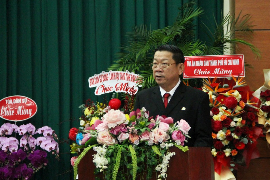 Ông Trần Thanh Hoàng phát biểu tại buổi lễ. (Ảnh: Trần Linh)
