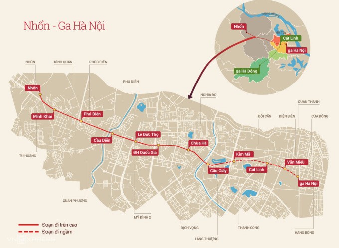 Khởi công khoan hầm tuyến đường sắt đô thị Nhổn - ga Hà Nội