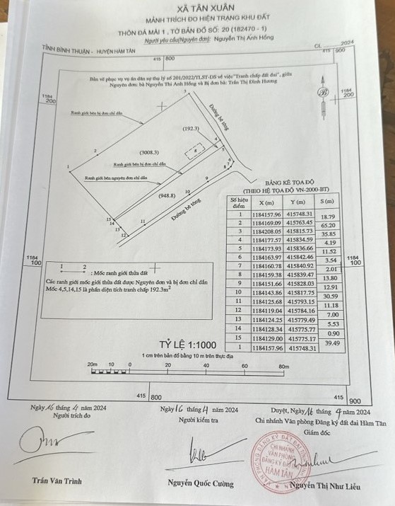 Sơ đồ hiện trang khu đất bị chồng lấn