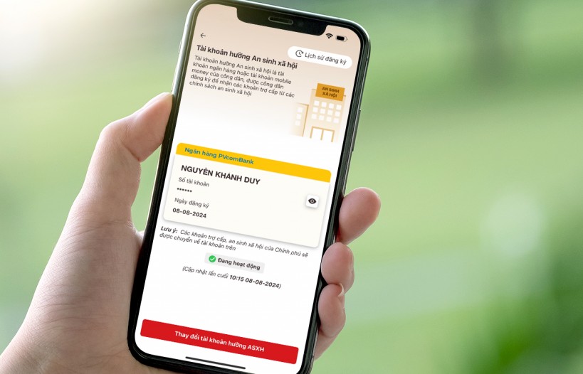 PVcomBank triển khai dịch vụ liên kết tài khoản nhận an sinh xã hội trên VNeID