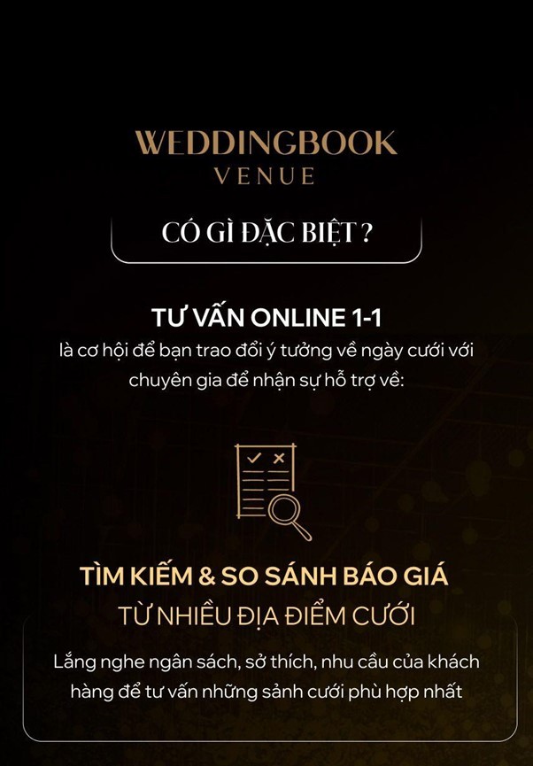 Tư vấn và báo giá trung tâm tiệc cưới trực tuyến Weddingbook Venue tại Hà Nội