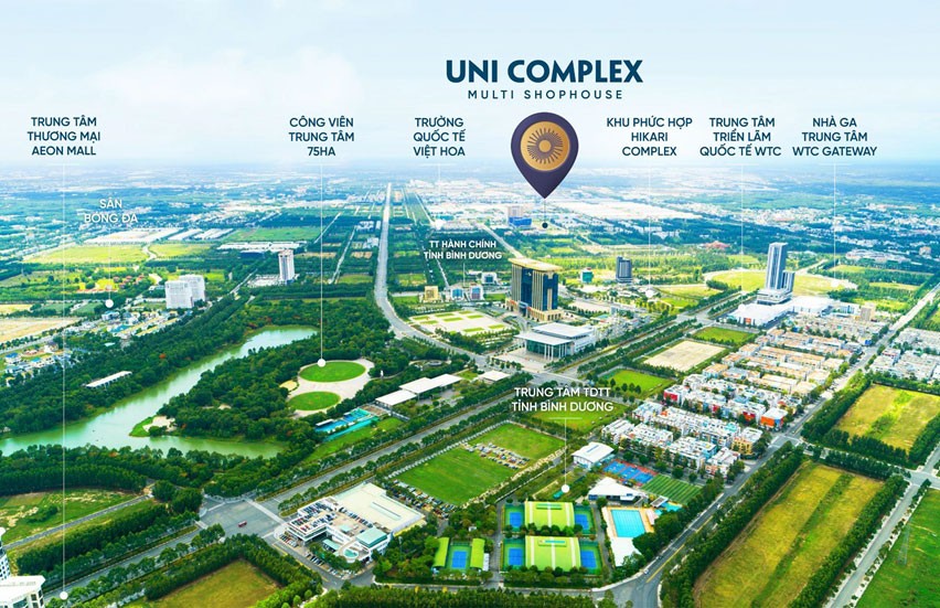 Uni Complex sở hữu vị trí tâm điểm lõi đô thị TPM Bình Dương