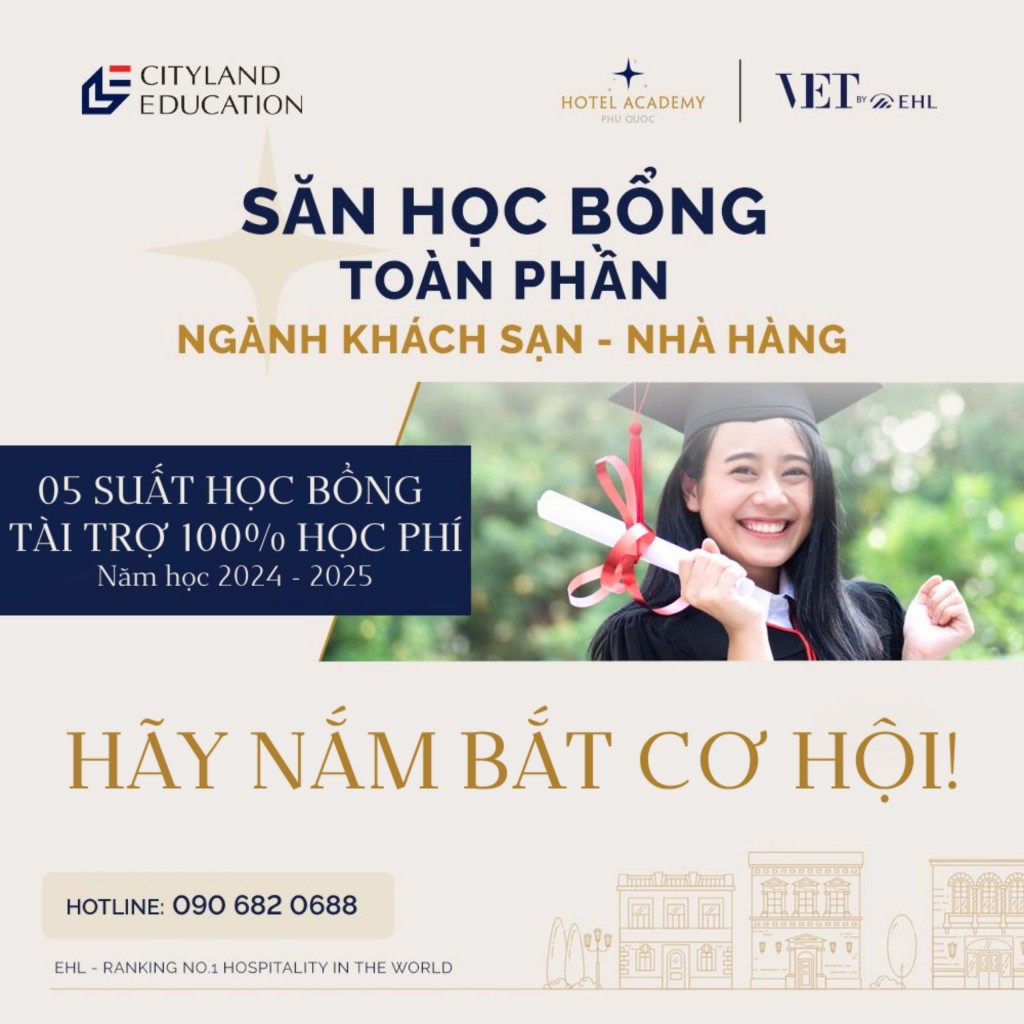 Với chương trình học bổng hấp dẫn và chiến lược giáo dục tiên tiến, Hotel Academy Việt Nam đang mở ra những cơ hội mới cho các bạn trẻ đam mê ngành du lịch, khách sạn